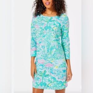 LILLY PULITZER MARLOWE DRESS SUNSHINE CITY GUSTAVIA GREEN